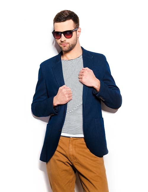 Blue Jacket & Stripe Tee