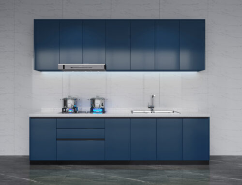 RTA BLUE FLAT KITCHEN CABINET
